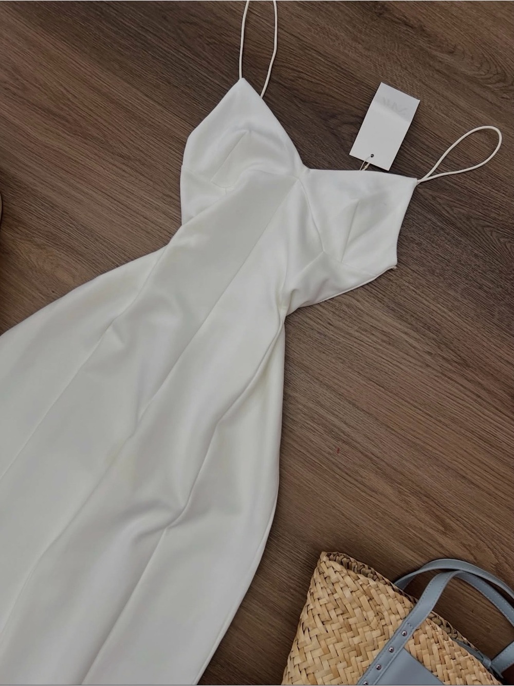 Zara White Minimalist Ivory Wide-Leg Jumpsuit - Picture 2 of 6